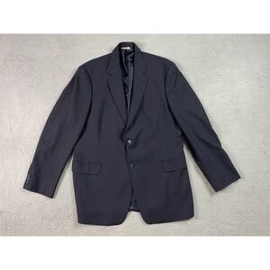 Brooks Brothers Suit Jacket 46 L Navy Blue Wool Luxury Designer Stretch Sport